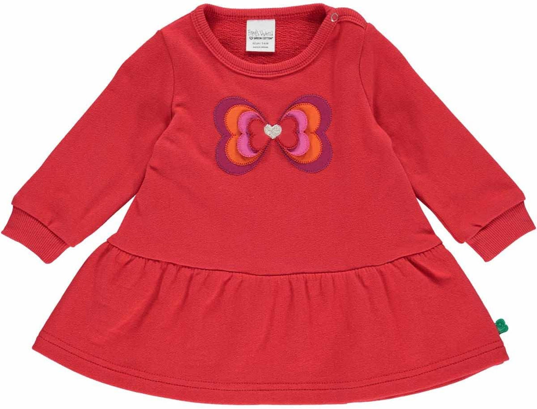 Fred's World by Green Cotton Baby-Mädchen Heart L/S Sweat Casual Dress 62 Lollipop, 62 Lollipop