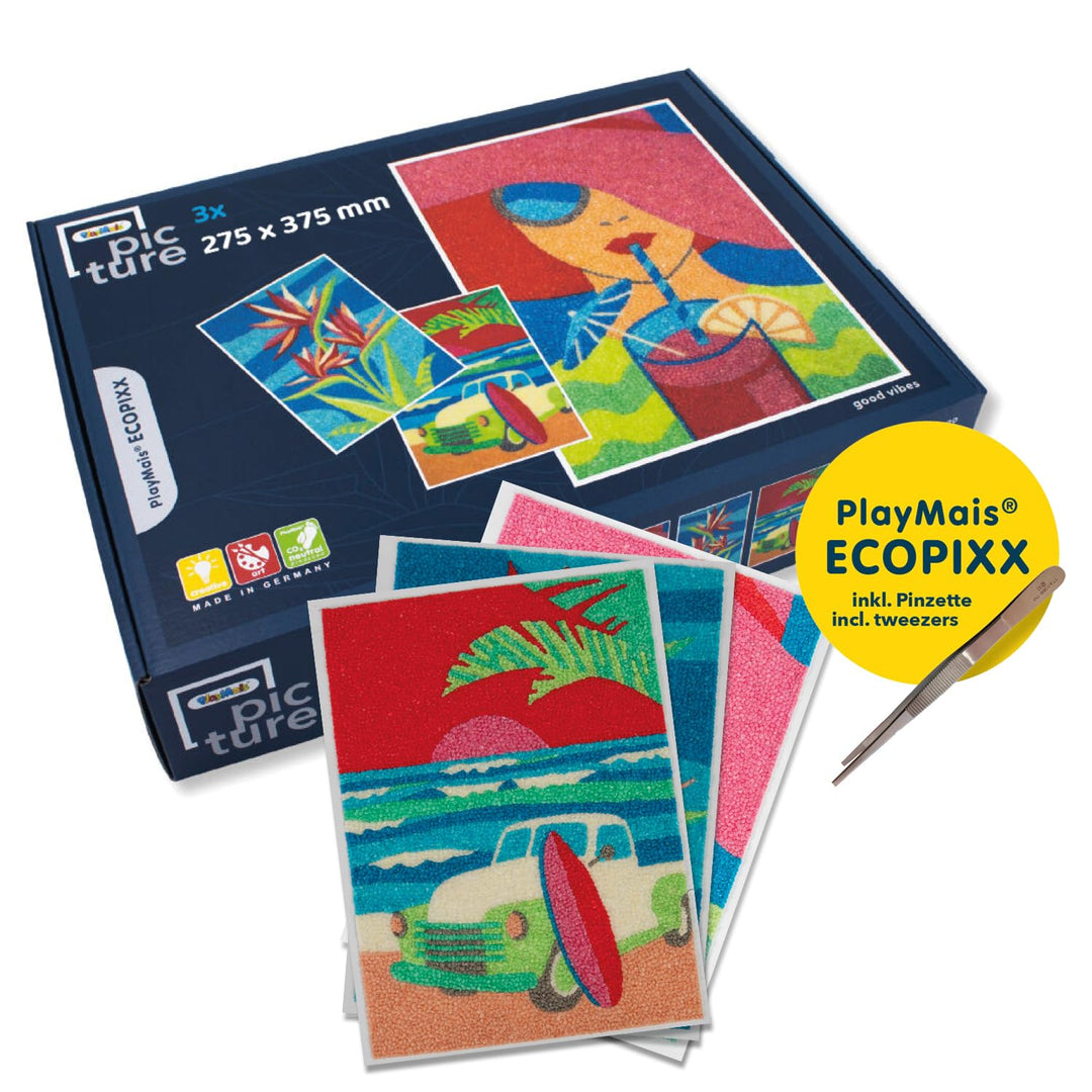 Playmais® Diamond Painting ECOPIXX PICTURE Good Vibes 275 x 375mm I Mosaik Bastelset aus Maisgriess