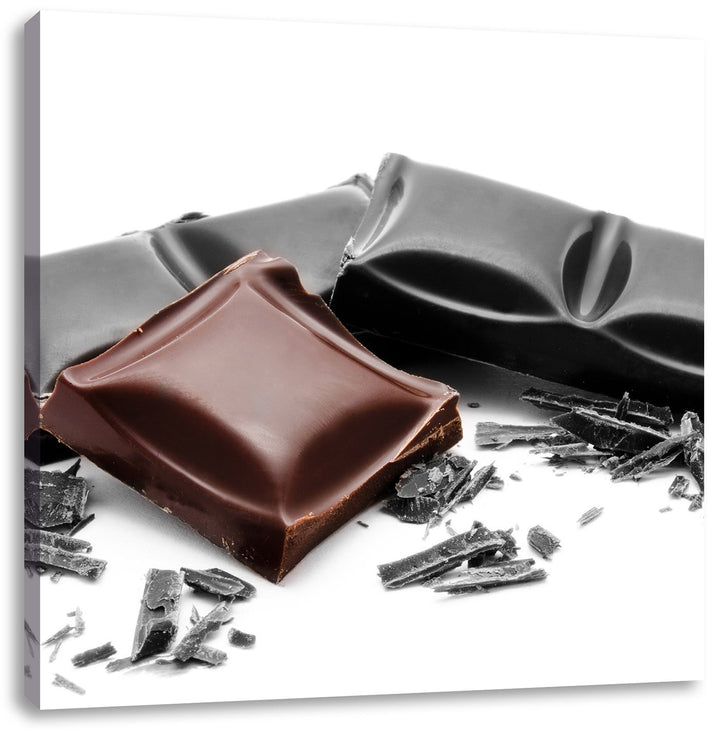 Pixxprint leckere Tafel Schokolade als Leinwandbild | Grösse: 70x70 cm | Wandbild | Kunstdruck | fer