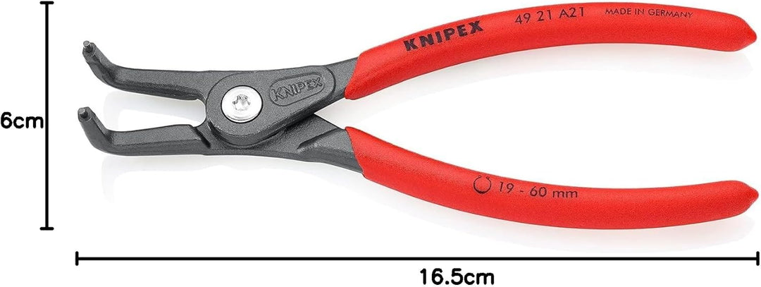 Knipex Präzisions-Sicherungsringzange für Aussenringe auf Wellen grau atramentiert, mit rutschhemmen
