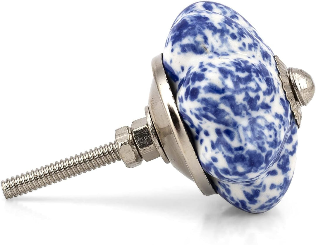 Craft Trade Blau Türschrankknopf Boho Antik Keramik-Türknöpfe Kommode Schublade Zieht Hardware Knöpf
