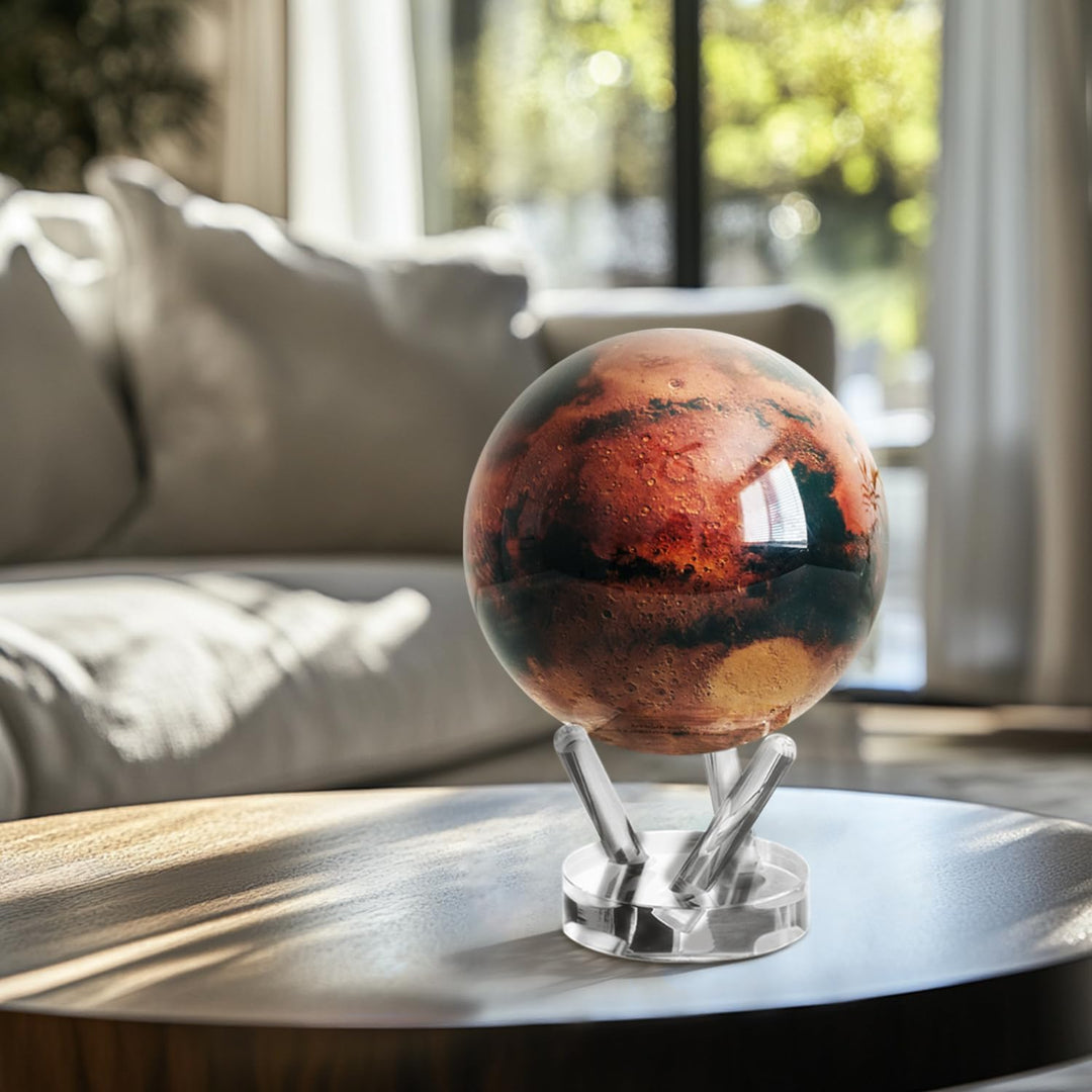 MOVA Globe Mars Serie Weltraum, 15,2 cm (6 Zoll), mit Standfuss, rotierender Globus, solarbetrieben,