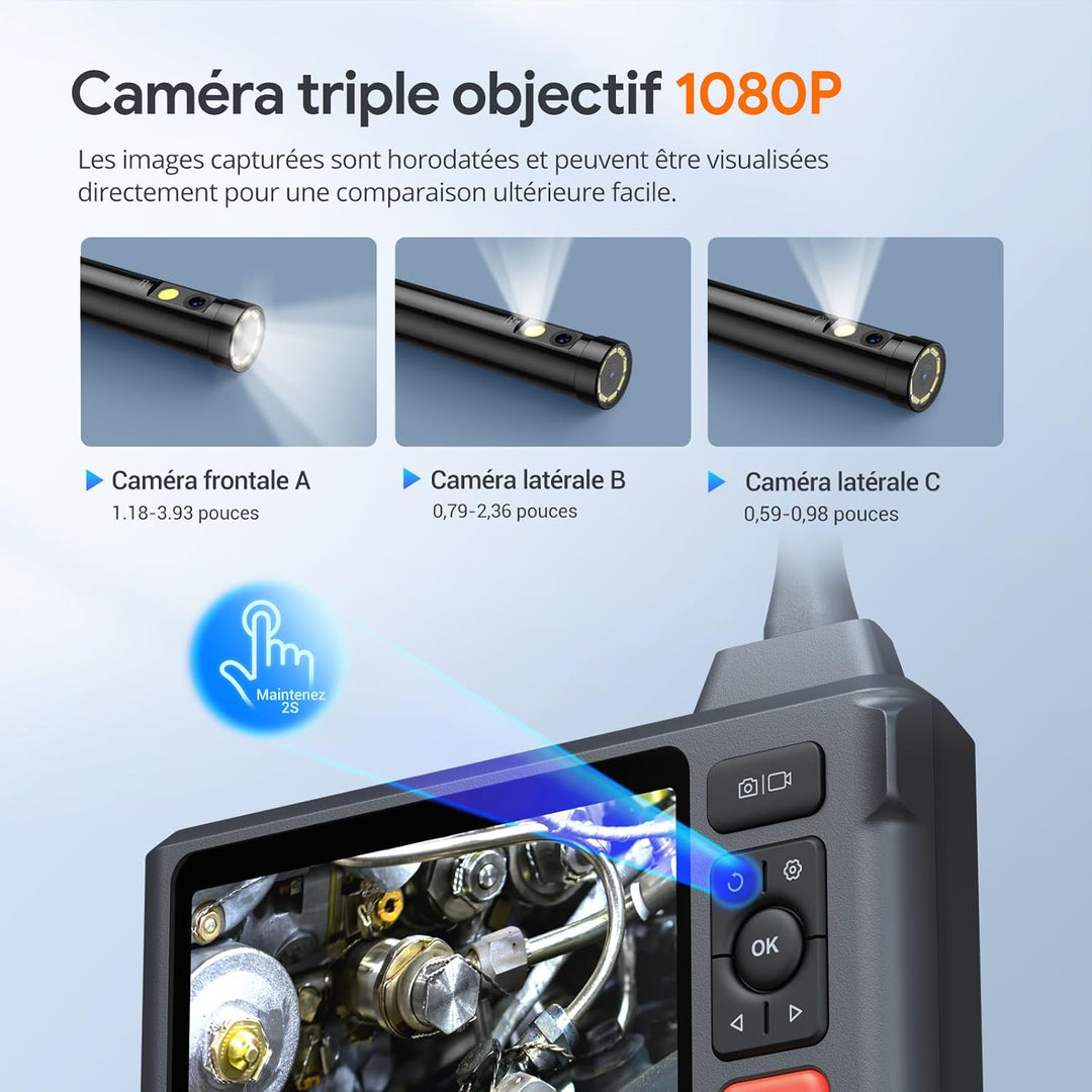 15m Triple Lens Endoskopkamera mit Licht, DEPSTECH 5-Zoll-IPS-Bildschirm Endoskopkamera, 1080P Indus