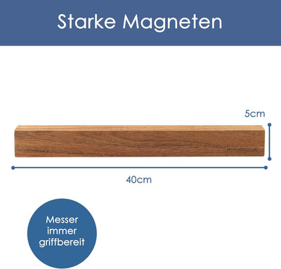 Hanseküche Messerblock - Messerhalter ohne Messer aus Holz Messerbrett beidseitig (Messerleiste Akaz