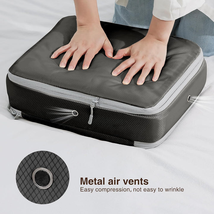 DIMJ Selbstkomprimierender Organizer - Bettwäsche Aufbewahrung, Packing Cubes Compression Bettdecken