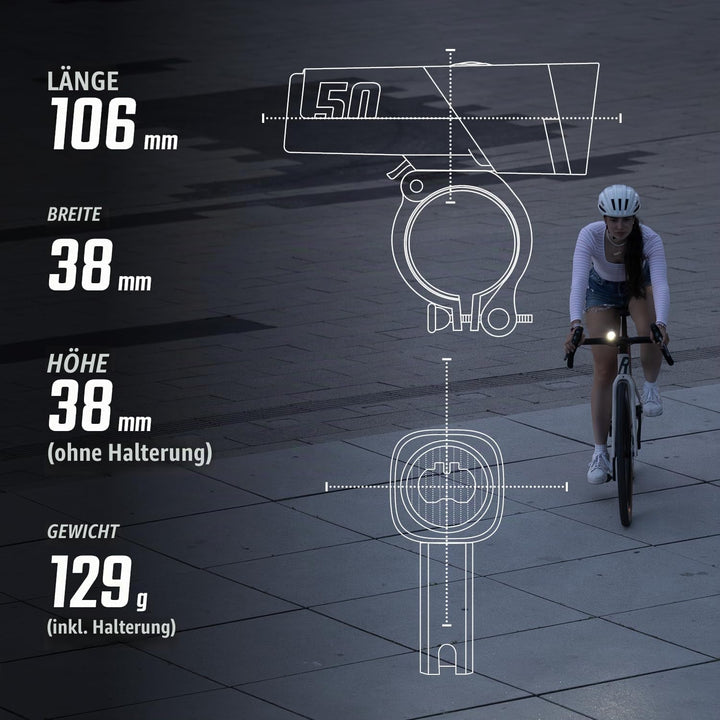 SIGMA LED Fahrradlicht Set Aura 50/ Hiro 10 | StVZO zugelassenes, akkubetriebenes Vorderlicht und Rü