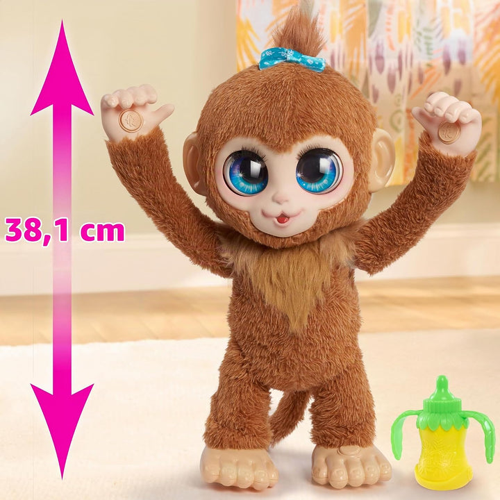 FurReal Peanut, das verspielte Äffchen, interaktives Spielzeug, 38 cm grosser Plüschaffe mit Soundef