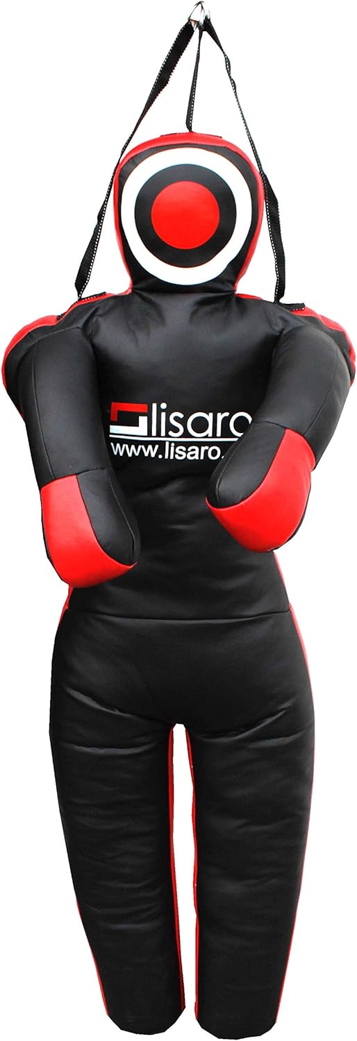 Lisaro Trainings-Dummy Gr.170 cm vorgefüllt | Box-Dummies | mit Schlaufen (Straps) | schwarz-rot | h