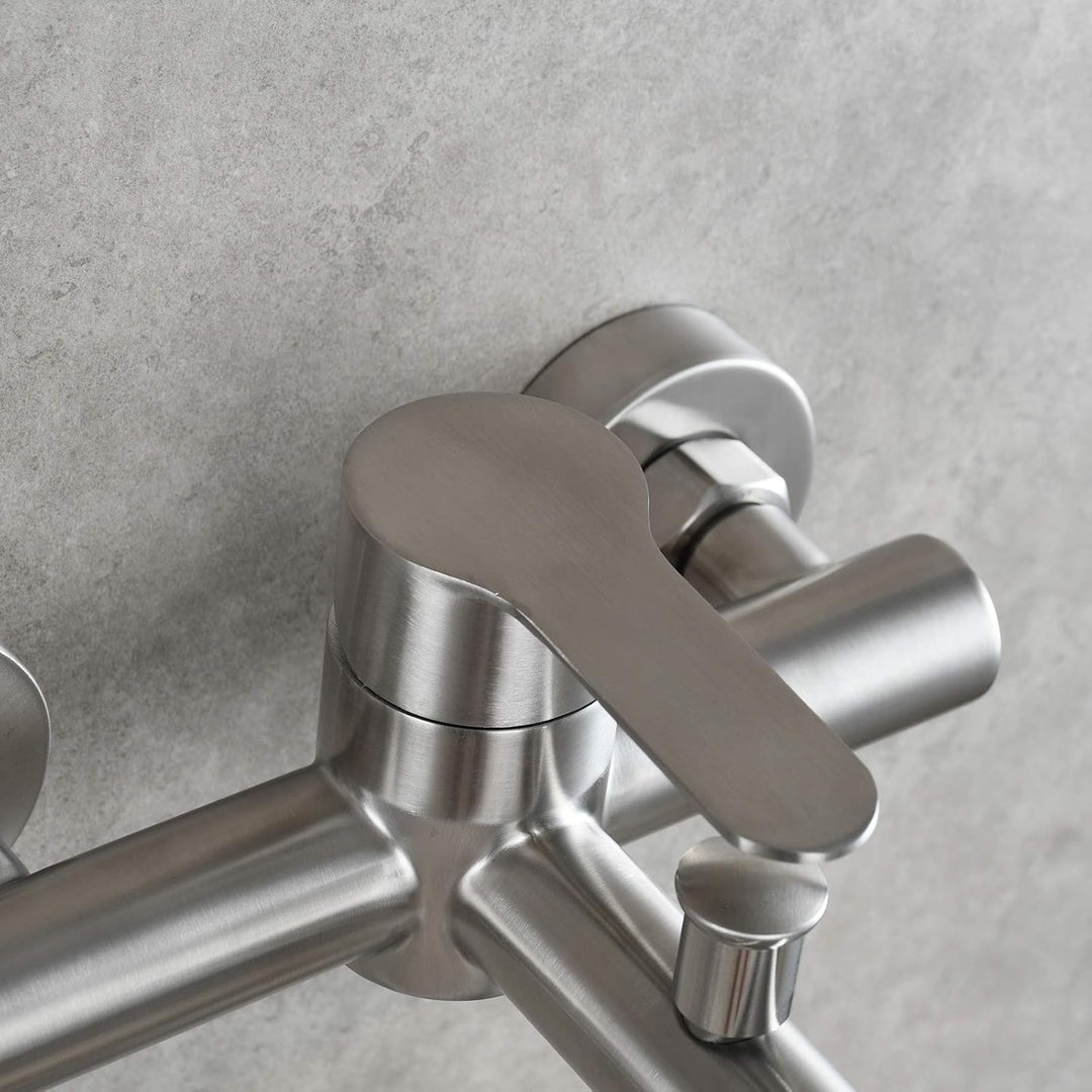 Tecmolog Einhebel Wannenmischer Brausearmaturen Aufputz Edelstahl Badewanne Wasserhahn Mischbatterie