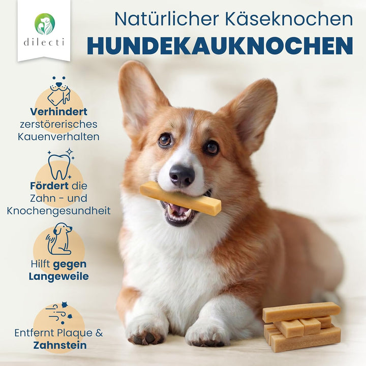 Natürliche Käse Kauknochen für Hunde - Sehr Schmackhafte, Harte und Haltbare Natürliche Kauknochen W