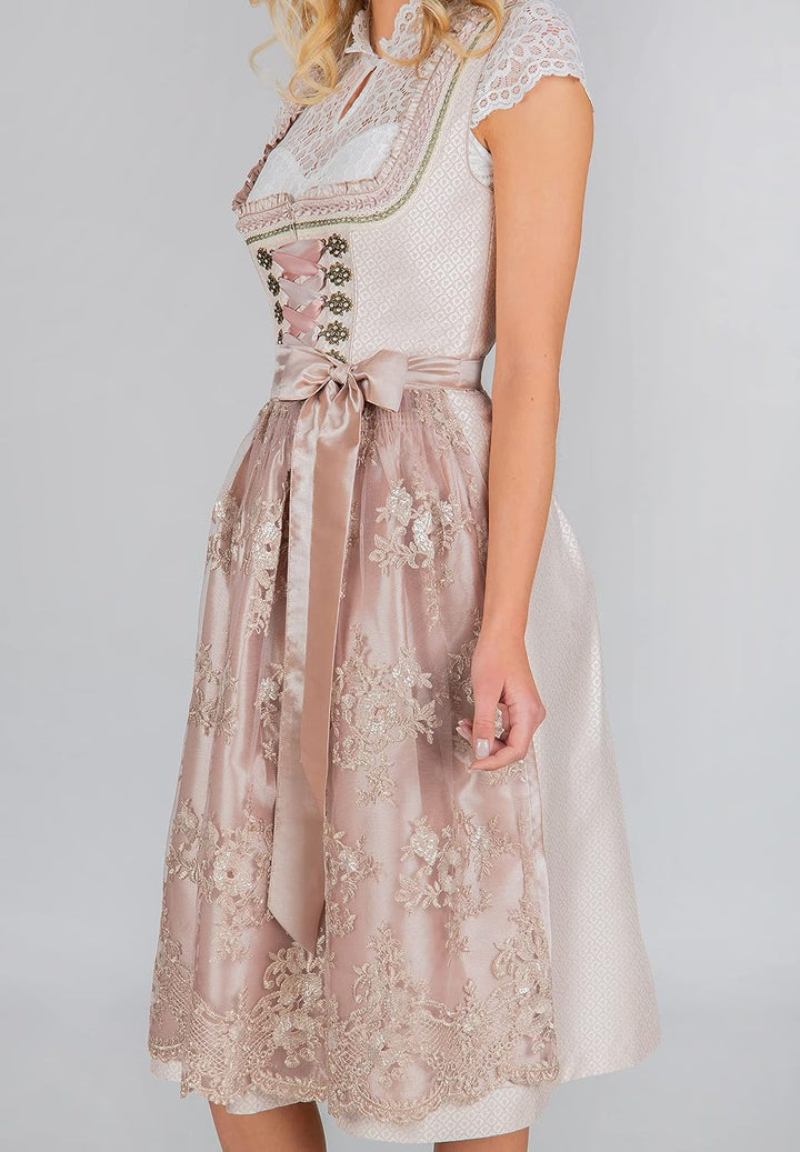 Stockerpoint Damen Dirndl Loretta Kleid für besondere Anlässe 46 Taupe, 46 Taupe