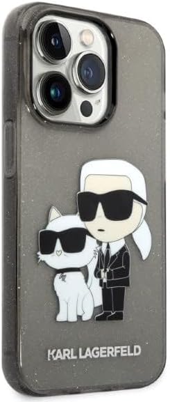 Karl Lagerfeld KLHCP14XHNKCTGK Hülle für iPhone 14 Pro Max 6,7" Schwarz hardcase Gliter Karl&Choupet
