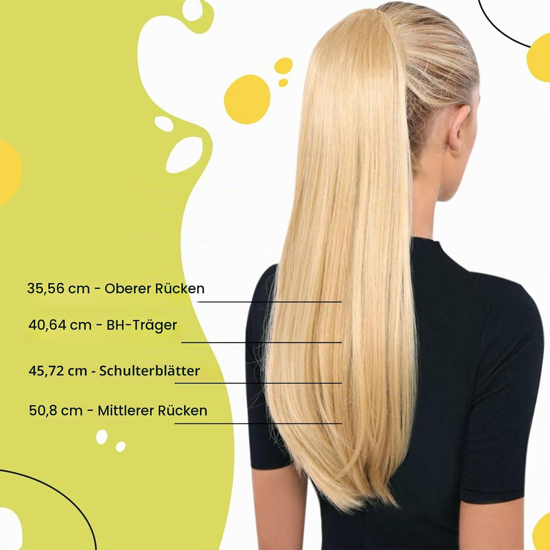 RUNATURE Ponytail Blond Echthaar Highlights 40cm Remy Haarverlangerung Zopf Echthaar 80g Ein Stuck P