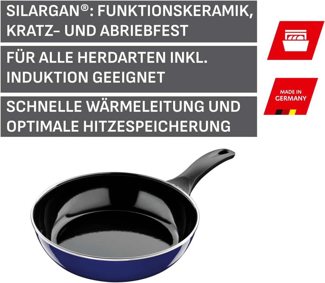 Silit Emma Bratpfanne 28 cm, Silitstahl Funktionskeramik, Induktion, Kunststoffgriff, nickelfrei, bl