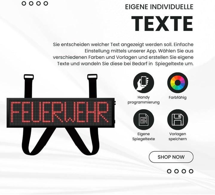 LED Frontwarnsystem | Einsatzschild | Multicolor WiFi - Android und iOS App - Handygesteuert - Dacha
