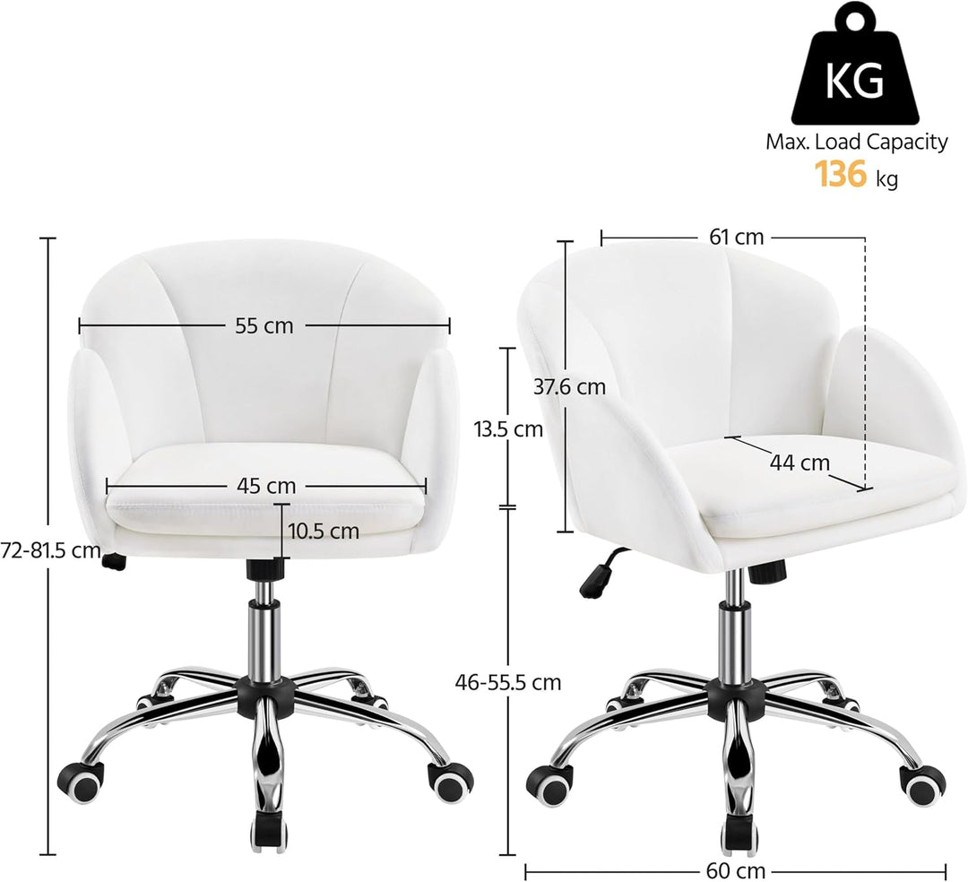 Yaheetech Schreibtischstuhl Ergonomisch Bürostuhl bis 136 kg Belastbar, Drehstuhl Höhenverstellbar C