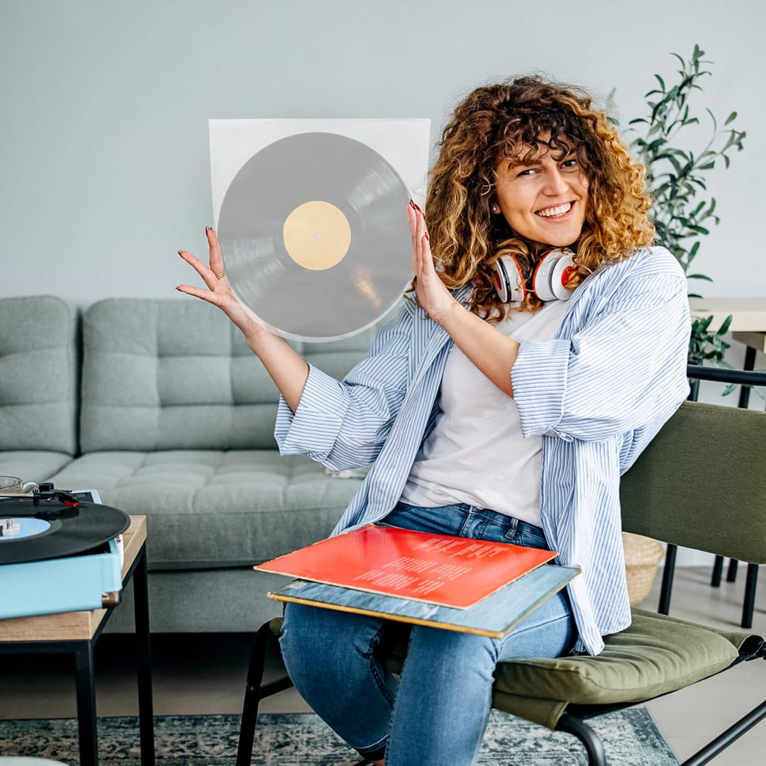 100 Stück Schallplatten Hüllen: 12" LP Schallplatten Antistatische LP Hüllen Transparent Vinyl Schal