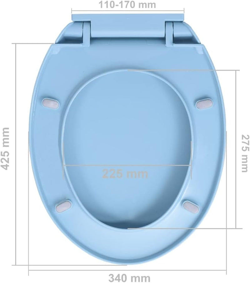 HOMIUSE Toilettendeckel 46x34 cm Toilettensitz mit Absenkautomatik Blau Oval Wc Sitz mit Absenkautom