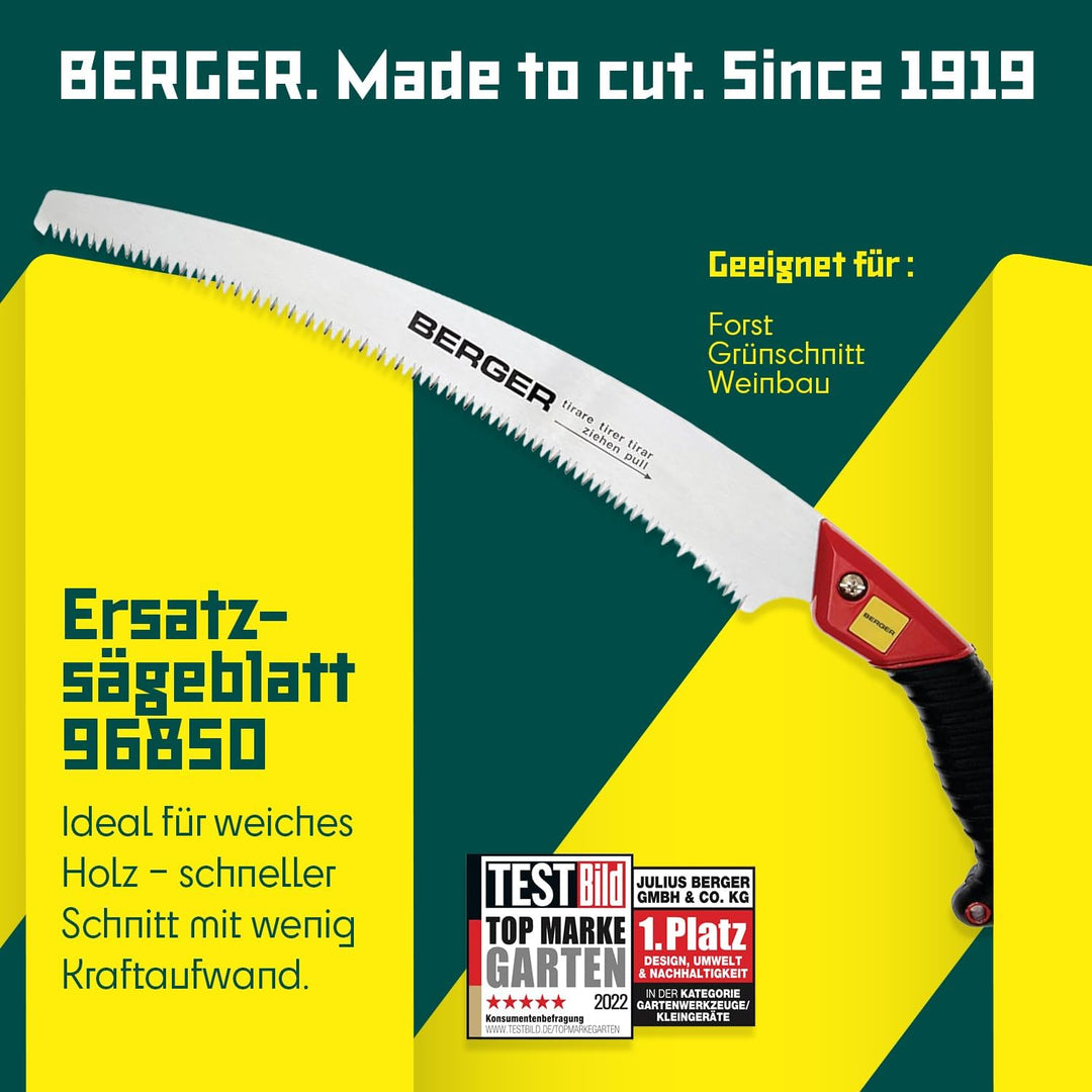 Berger Sägeblatt 96850 für Astsäge 64850, Länge: 33 cm Original Ersatzteil Ersatzsägeblatt 33 cm, Er