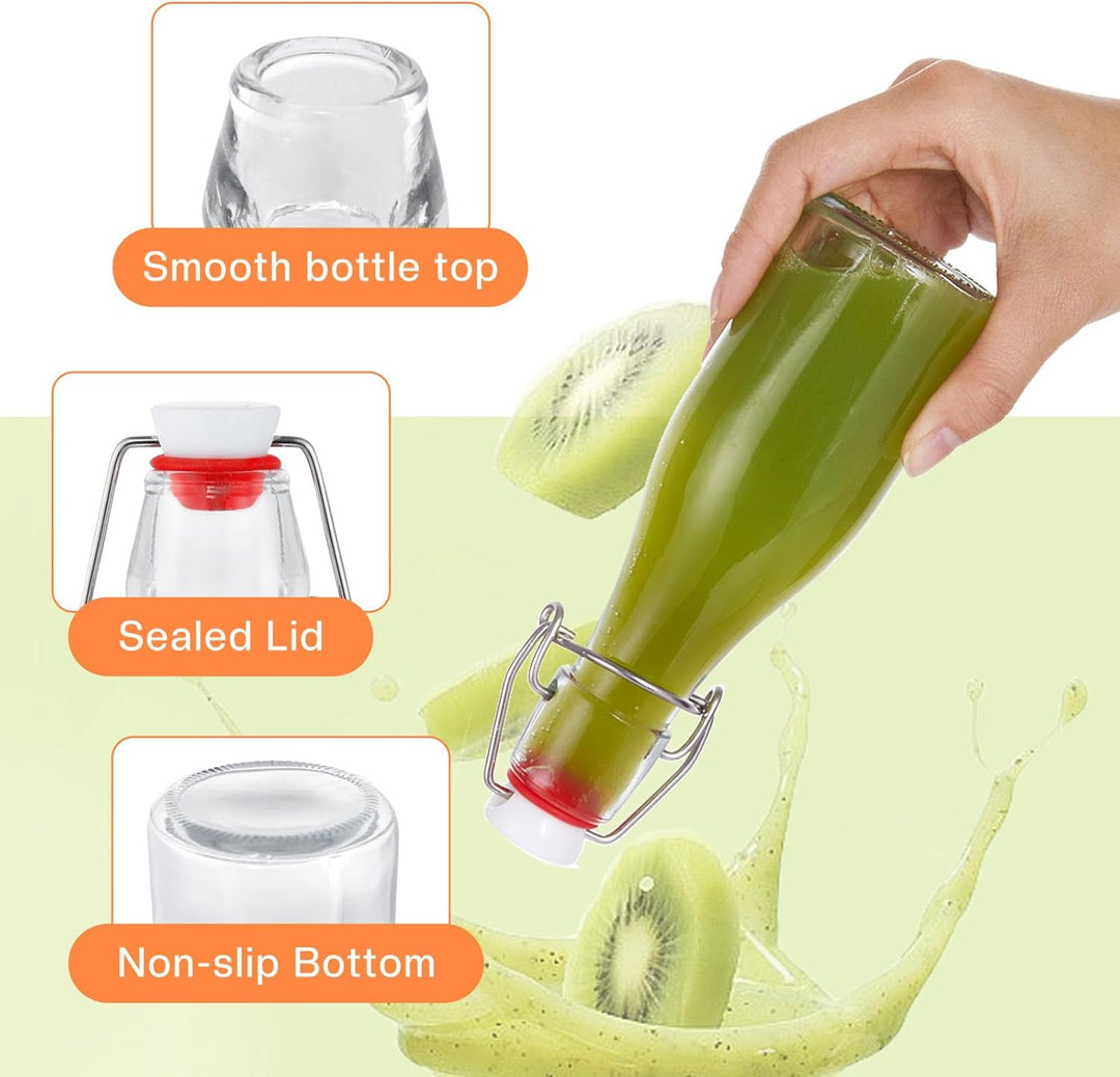 Glasflaschen 150ml mit Bügelverschluss, 10 Stück Kleine Flaschen Zum Befüllen, Bügelflasche zum Befü