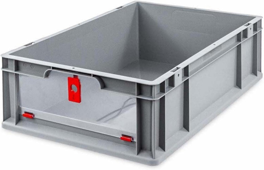 SparSet 10x Eurobox NextGen Insight Cover | HxBxT 17x40x60 | 34 Liter | Niedrig/Rot | Eurobehälter,