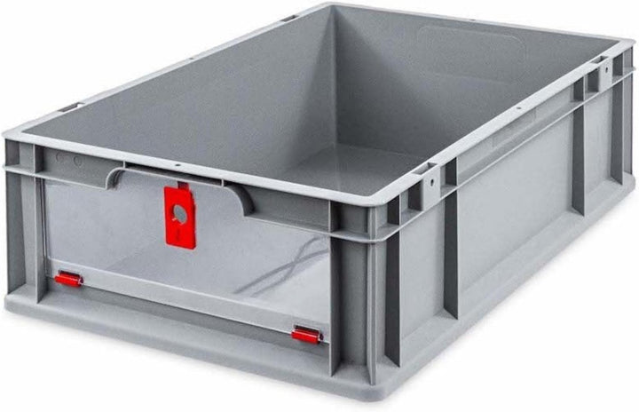 SparSet 10x Eurobox NextGen Insight Cover | HxBxT 17x40x60 | 34 Liter | Niedrig/Rot | Eurobehälter,
