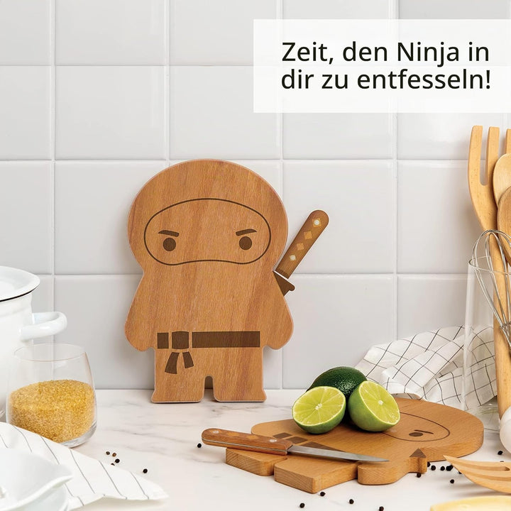 OTOTO – Ninja Board – Kleines Schneidebrett und Messer Set – Küchengeschenk zum Schneiden von Obst u