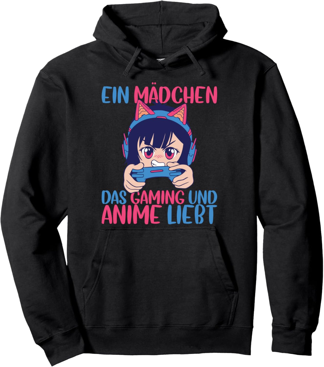 Ein Mädchen das Anime und Gaming liebt Pullover Hoodie