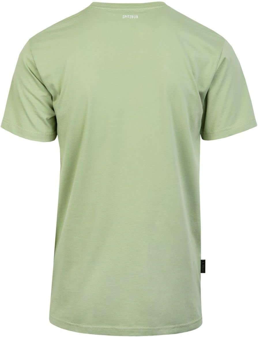 Spitzbub Herren T-Shirt Shirt mit Print oder Stick Street-Design M Grün, M Grün