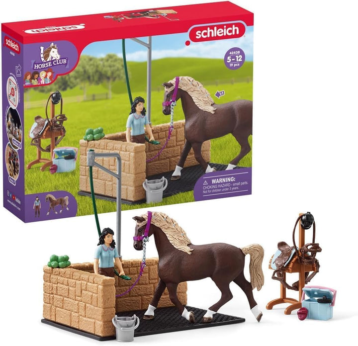 schleich 42438 Waschplatz mit HORSE CLUB Emily & Luna, für Kinder ab 5-12 Jahren, HORSE CLUB - Spiel