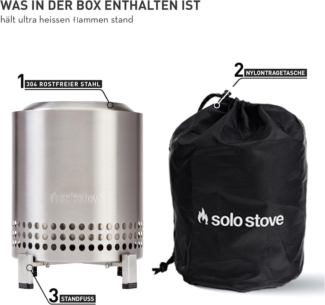 Solo Stove Mesa XL Tischfeuer Outdoor | Raucharmer Mini Tischkamin, Deko für Garten, Terrasse und Ba