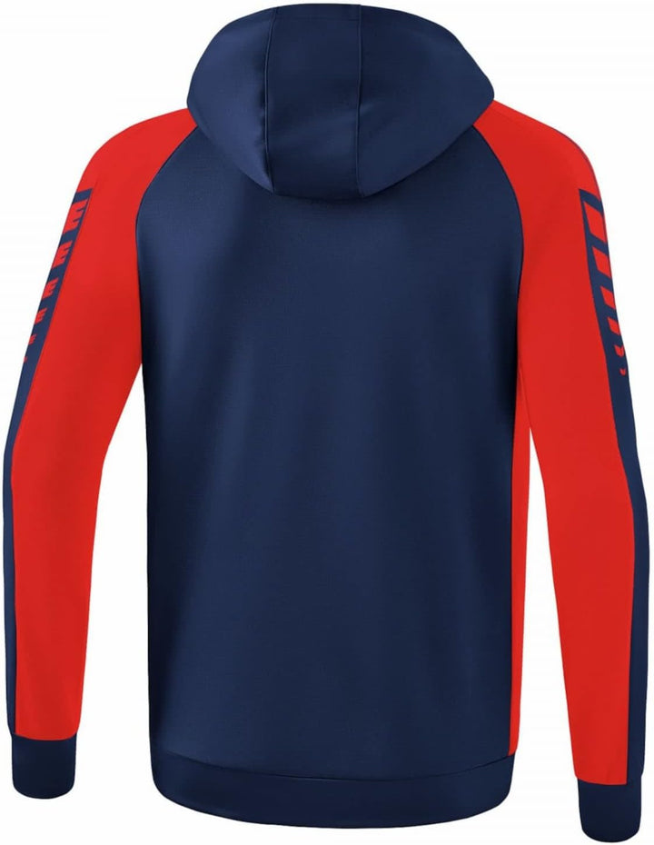Erima Six Wings Kapuzenjacke Kids Kinder 116 New Navy/Rot, 116 New Navy/Rot