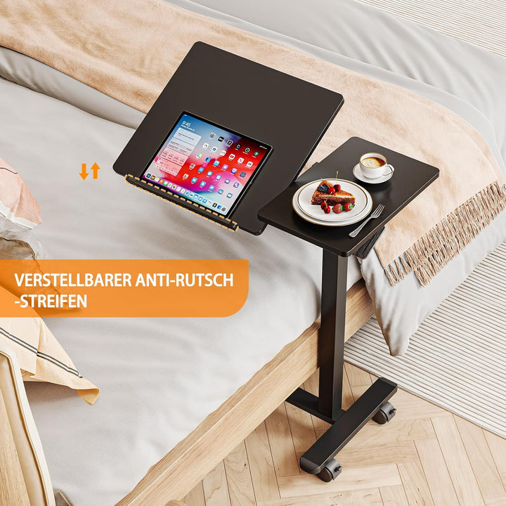 Dripex Beistelltisch höhenverstellbar und neigungsverstellbar mit Rollen, Pflegetisch für Bett, Comp