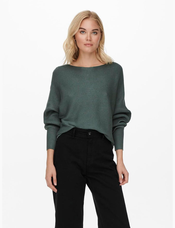 ONLY Damen Onladaline Life L/S Short Pullo KNT Noos Pullover S Balsam Green, S Balsam Green