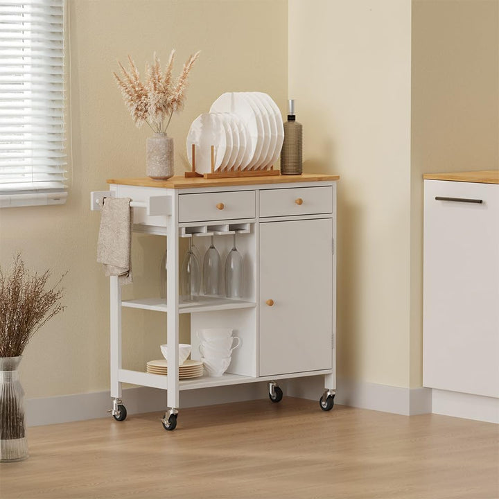 Vicco Küchenwagen Trayz, Weiss, 89 x 87 cm mit Rollen