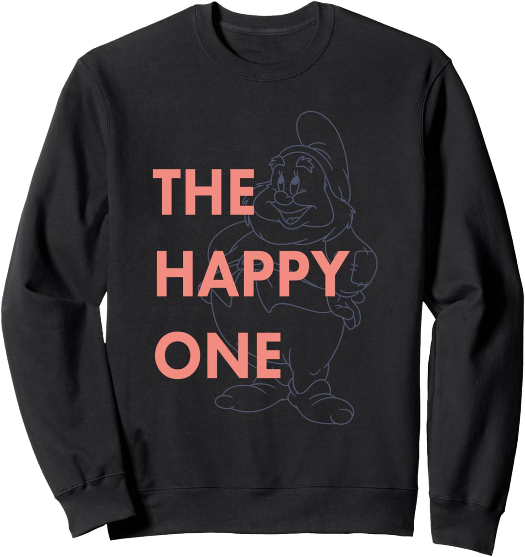 Disney Snow White Dwarf Happy The Happy One Outlined Sweatshirt