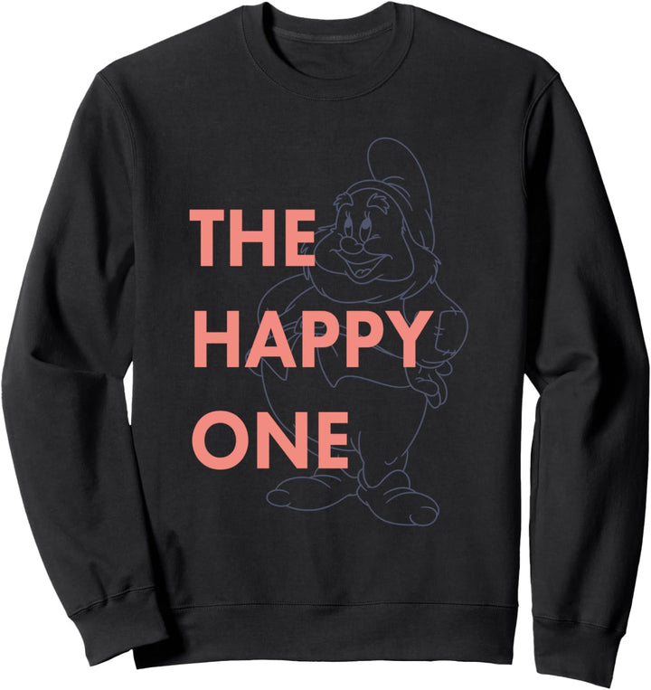 Disney Snow White Dwarf Happy The Happy One Outlined Sweatshirt