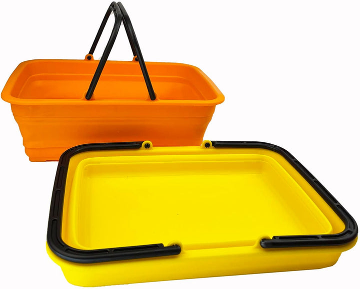 SAMMART 8L Zusammenklappbarer Korb mit Griff – Tragbarer Outdoor-Picknickkorb/Krater – Faltbare Eink