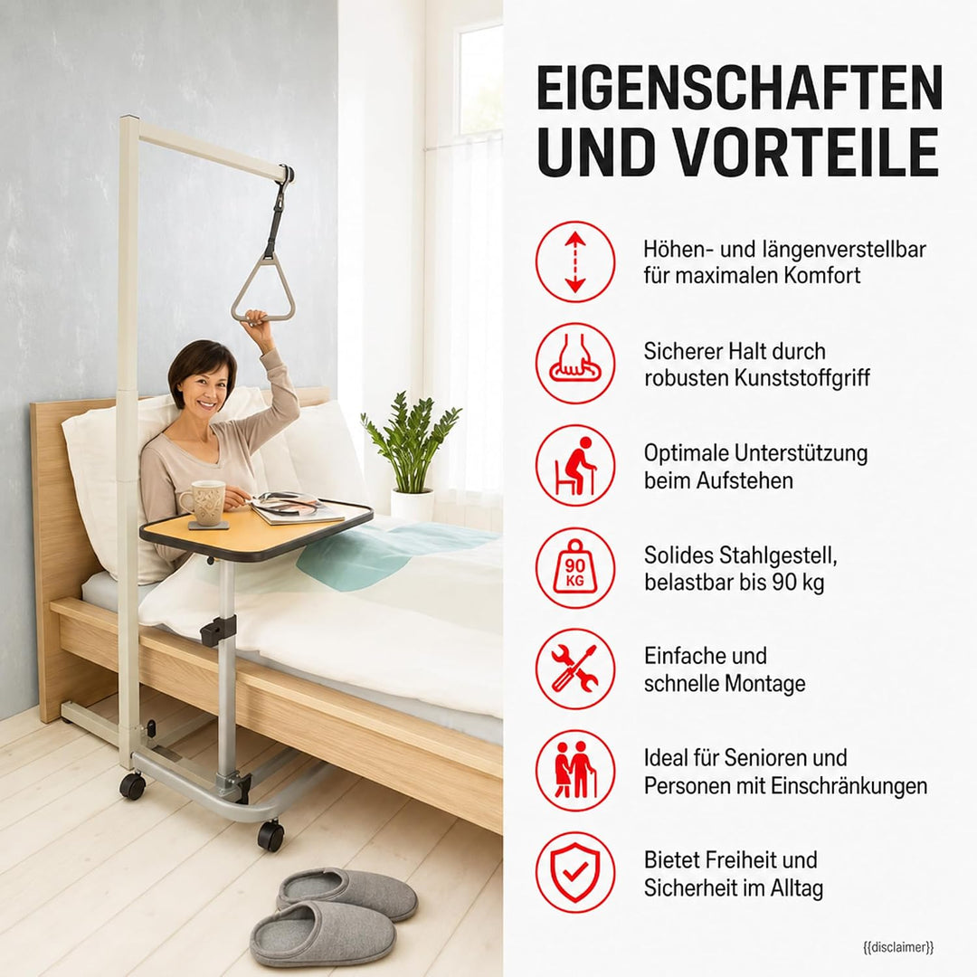 ATC Handels GmbH Bettaufrichter, Bettgalgen, Aufrichthilfe - Höhe 170 cm - max. Belastung ca. 90 kg