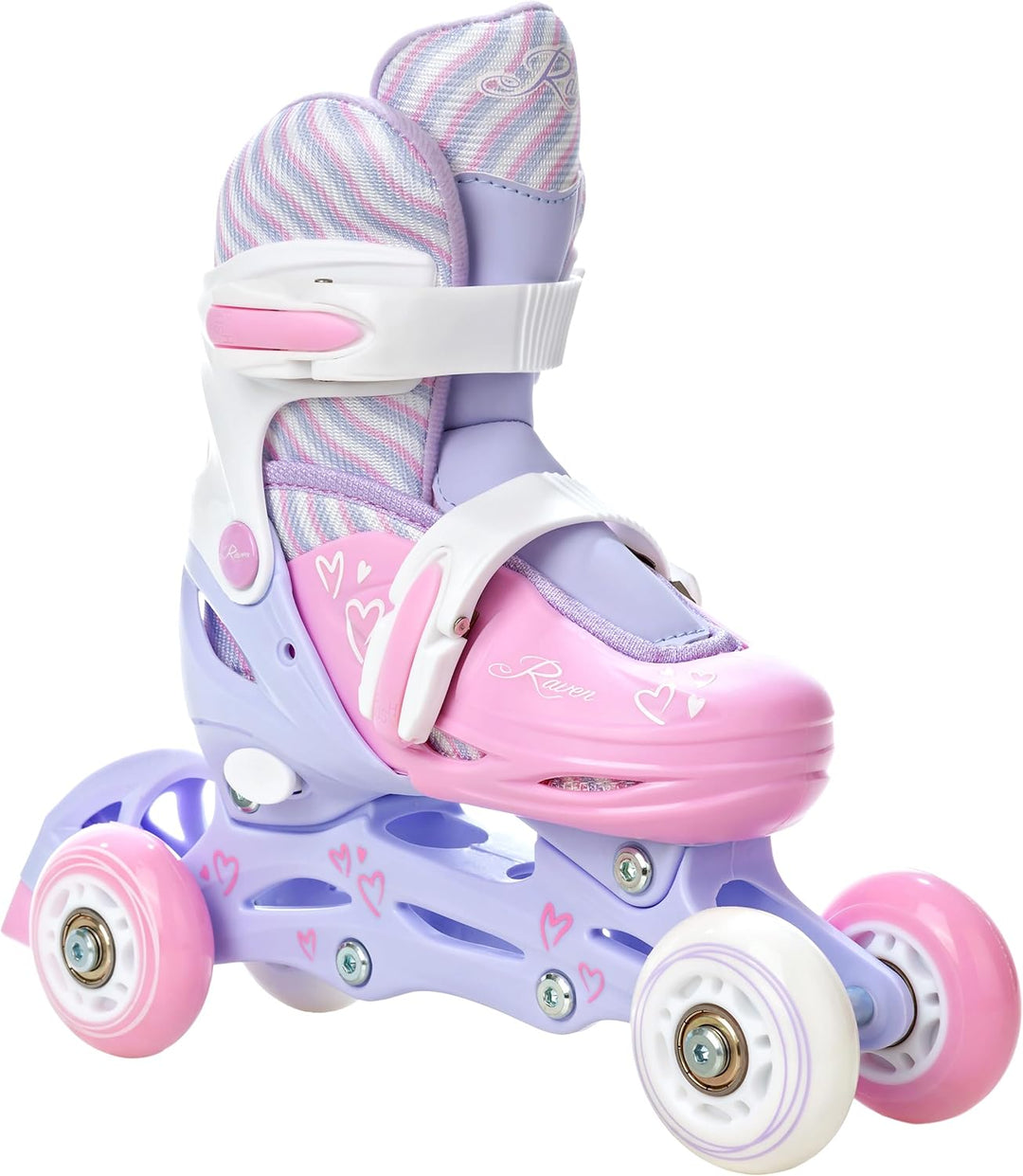 RAVEN 4in1 Inline Skates Triskates Rollschuhe Schlittschuhe Inliner für Kinder Mädchen verstellbar G