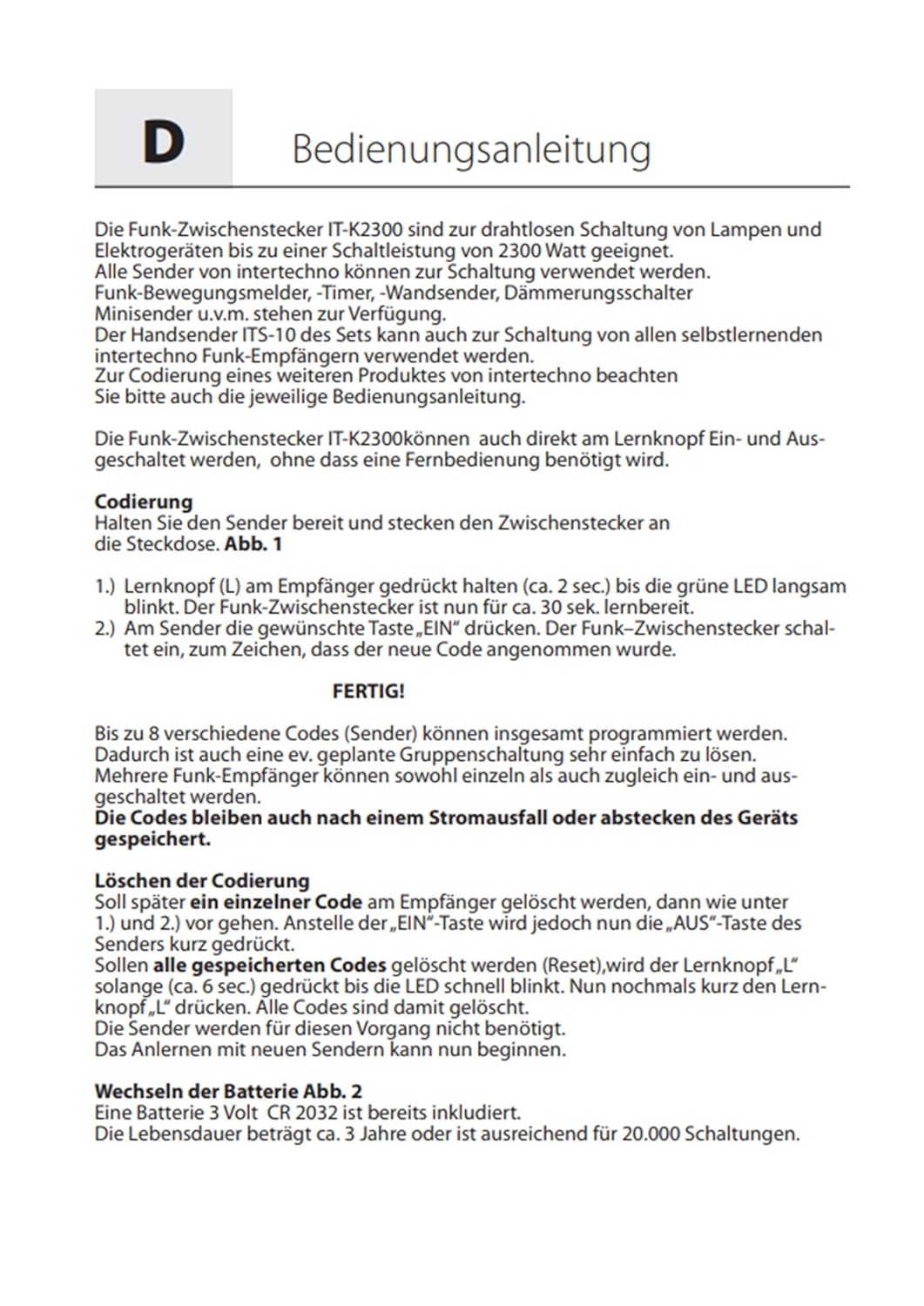 Intertechno Funk-Zwischenstecker 3-fach Set ITI-3 (3 Zwischenstecker & 1 Handsender), weiss