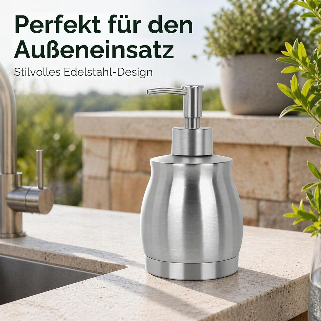 LALA DOLCE Edelstahl Arbeitsplatte Seifenspender Flüssigflasche und Pumpe, Geeignet für verschiedene