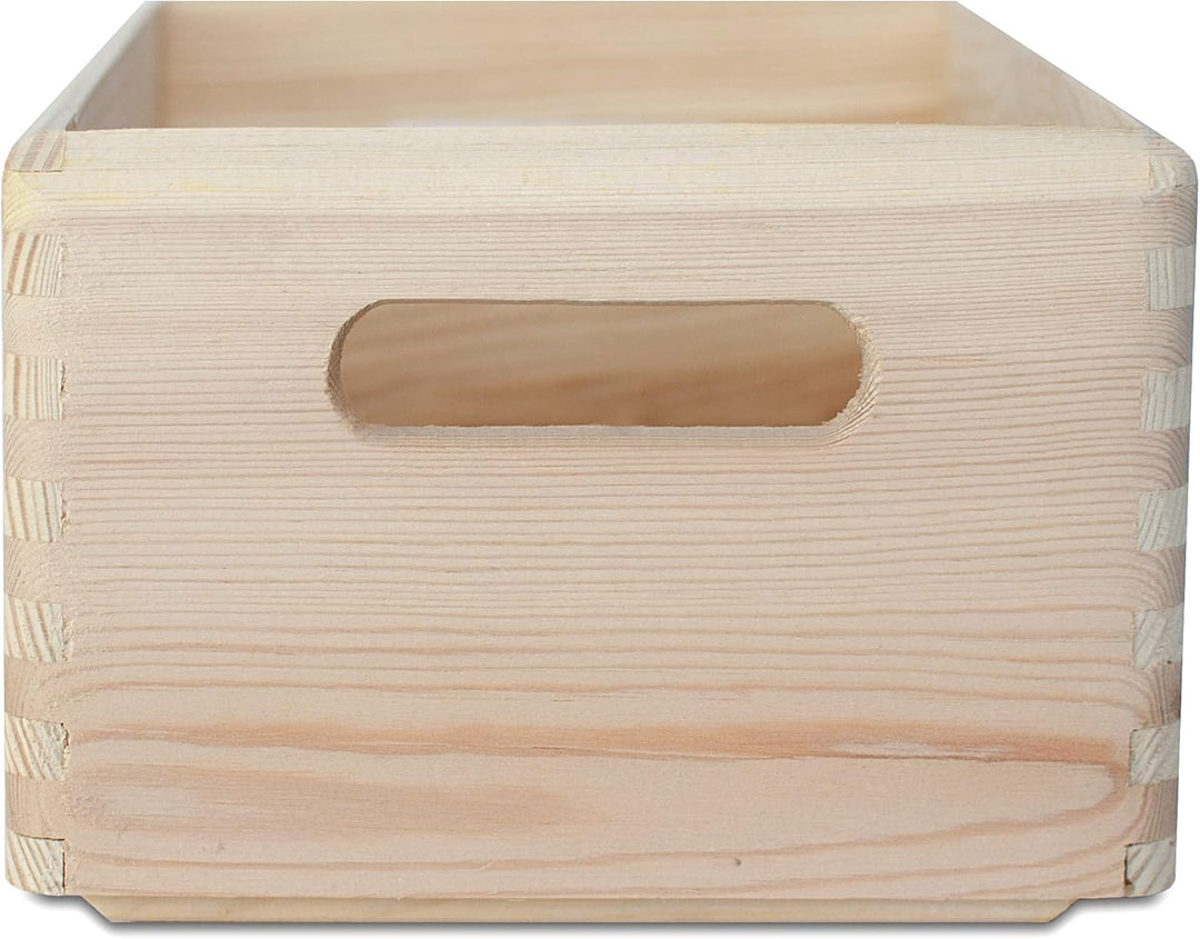 Creative Deco Grosse Holzkiste Obstkiste Korb | 30x20x13cm (+/-1cm) | mit Griffen | ohne Deckel | Hö