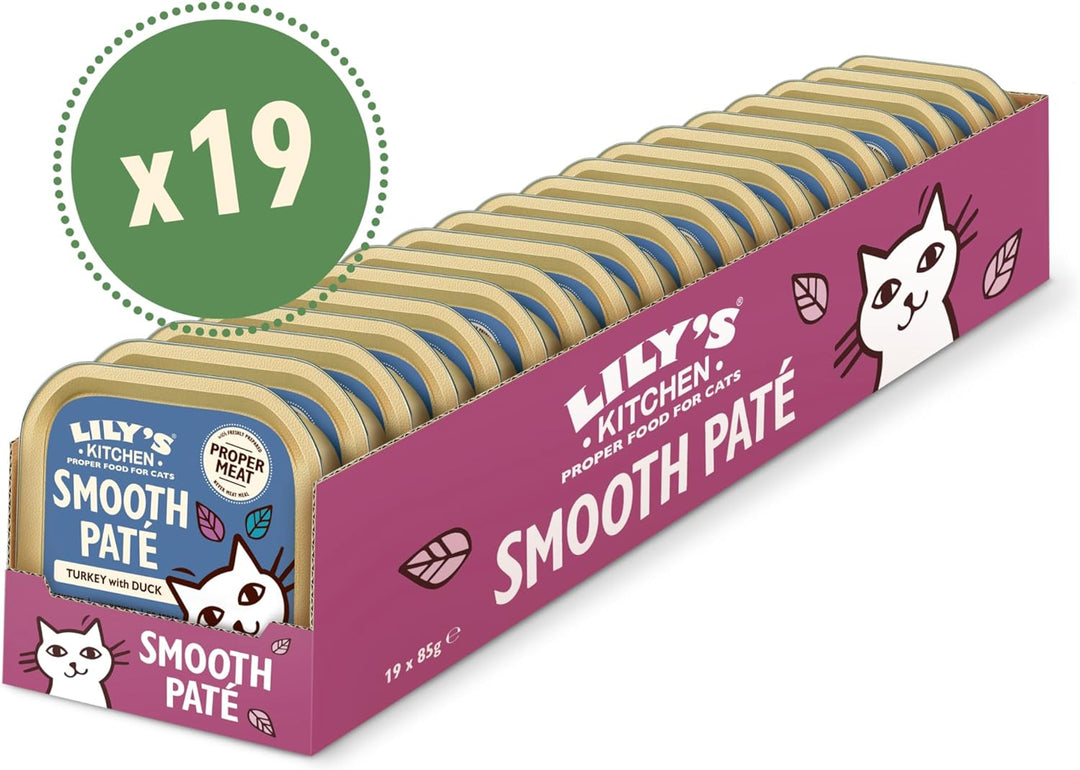 Lily’s Kitchen Vollwertnahrung Nass Katzenfutter für ausgewachsene Katzen 19 Schalen (19 x 85g) Gefl