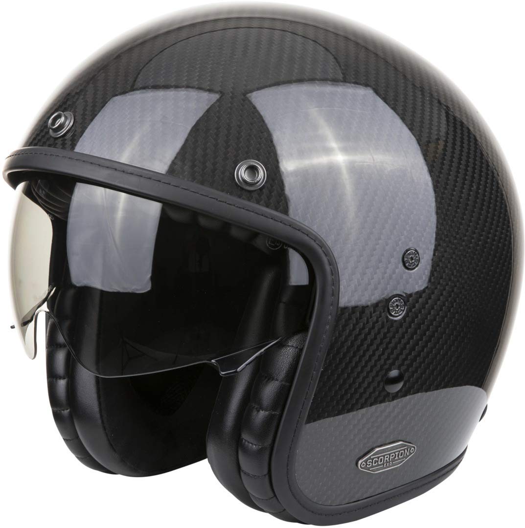 Scorpion Herren Belfast Carbon SOLID Black S Motorcycle Helmets S BELFAST CARBON SOLID Black S, S BE