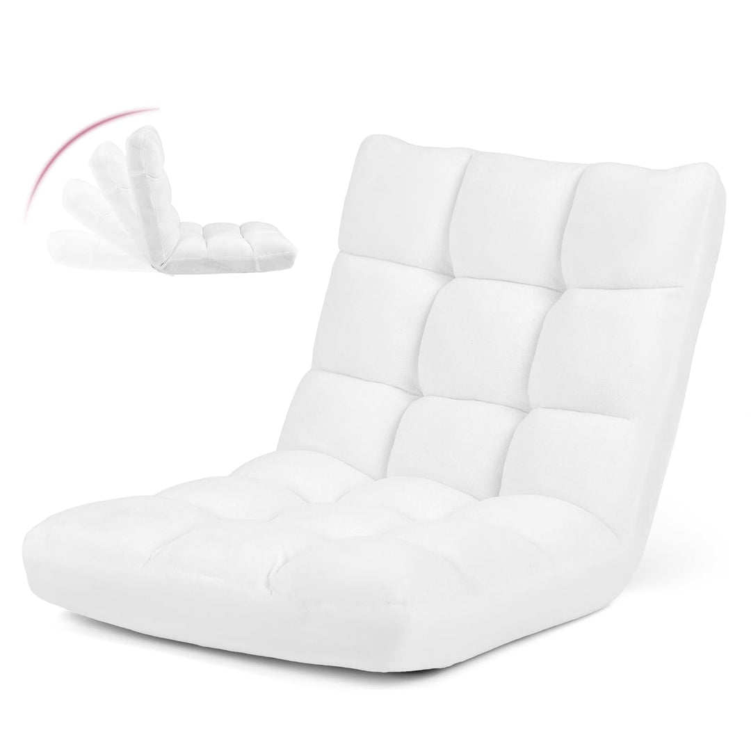 GOPLUS Bodenstuhl, Bodensofa mit Rückenlehne, Bodensessel mit Schlaffunktion, Floor Chair, Lazy Sofa