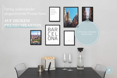 Papierschmiede® Mood Poster Set Barcelona, Bilder Wohnzimmer Deko Schlafzimmer, 2x 30x40cm und 4x 20