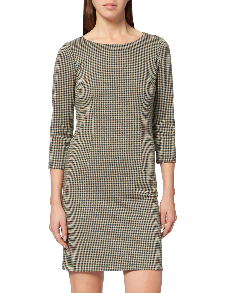 TOM TAILOR Damen Print Kleid 32 28373 - Beige Green Small Check, 32 28373 - Beige Green Small Check