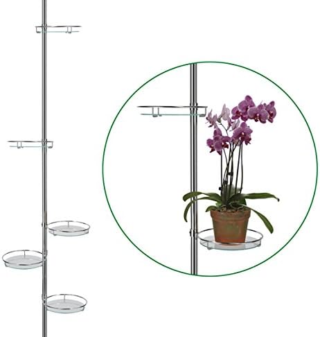 HI Teleskop Blumenregal (4 Ebenen) - Teleskop Blumenständer (vertikal) aus Metall und Glas, Blumenle