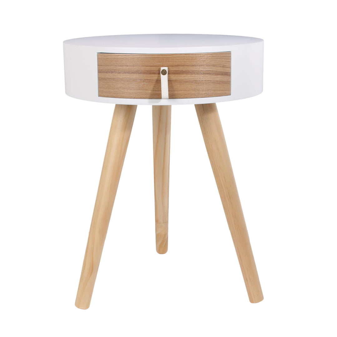 Home Deco Factory HD6201 Nora Nachttisch, Möbel, für Schlafzimmer, Holz/MDF, 35 x 35 x 46,5 cm, Weis